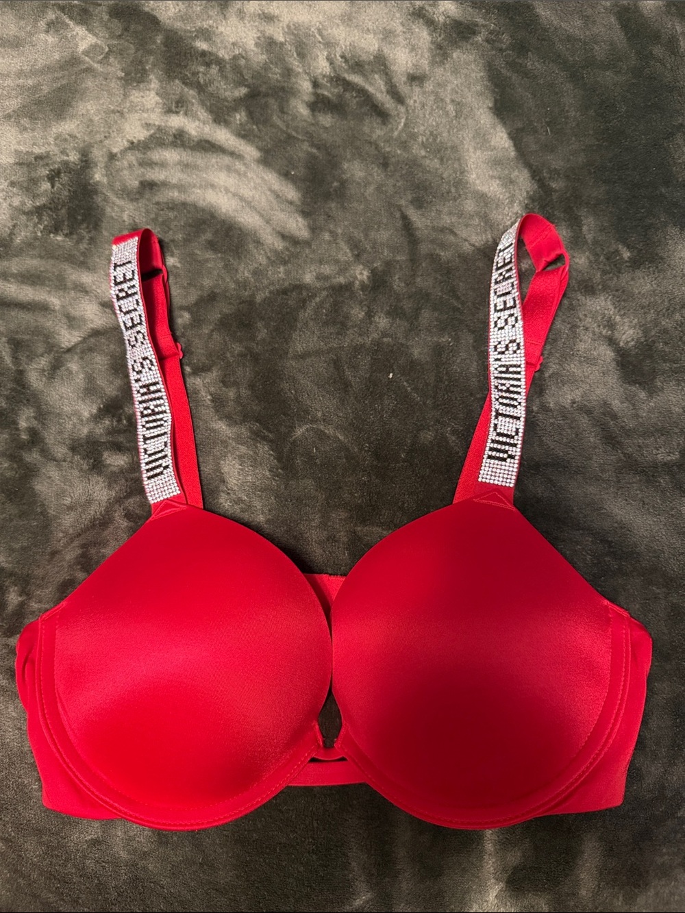 Victoria's Secret Red Padded Bra with Logo Straps